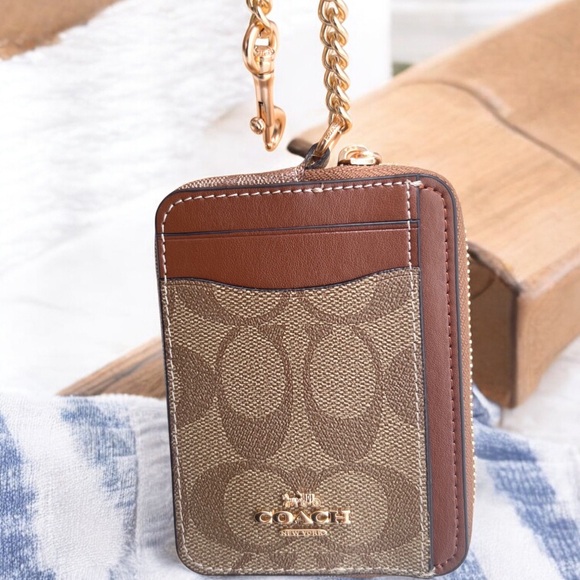 Coach Brown and Gold Wristlet Key Holder - Picture 4 of 9